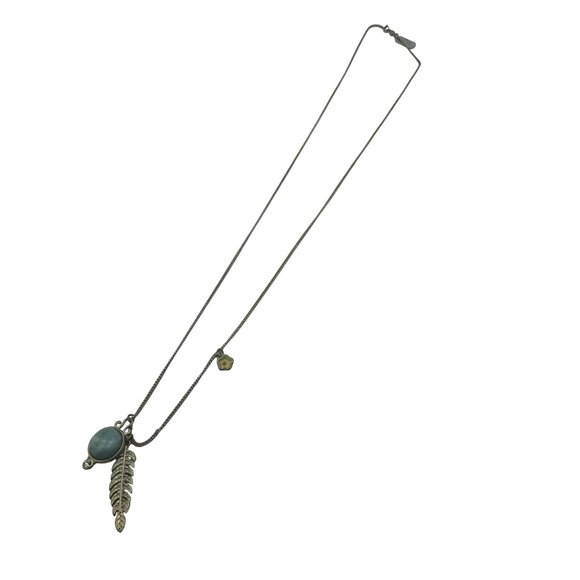 Antique Brass Necklace Matt 17:20 Stone Feather Mustard Seed Charms - Picture 1 of 6